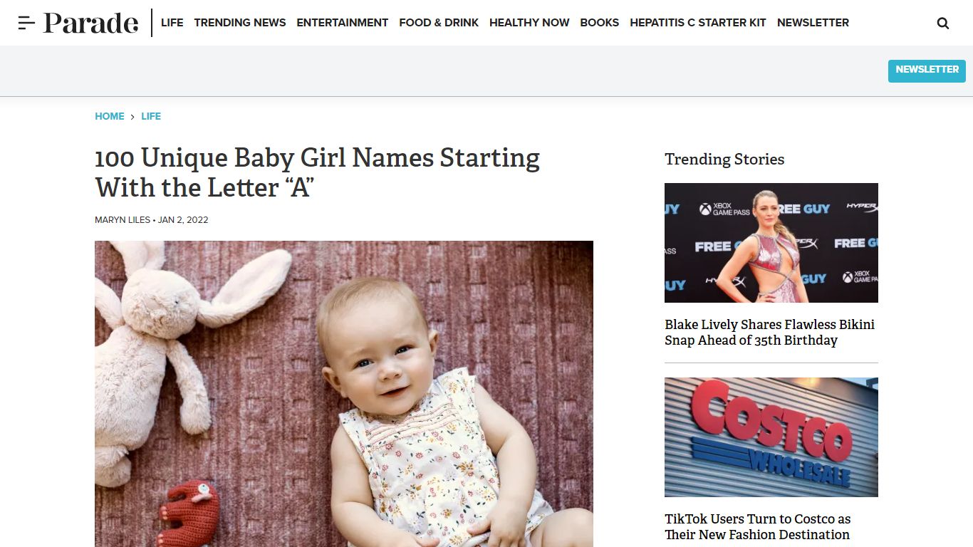 100 Baby Girl Names That Start With A (and Meanings) - Parade ...